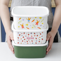 BOBAO original preservation box lunch box oven heating rectangular food grade refrigerator special enamel containing box cover