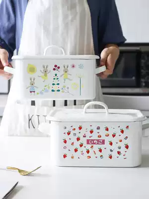 BOBAO original thickened enamel food preservation box bread box snack box toast box can be placed in the refrigerator can be oven
