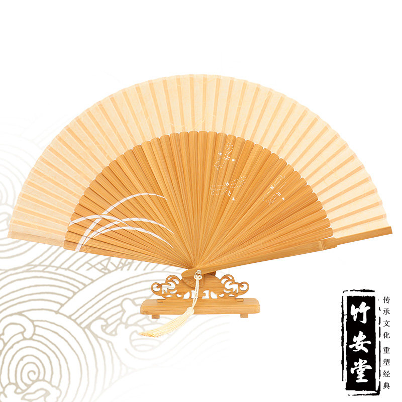 (ZhuAntang) bamboo fan folding fan folding fan classical Chinese style women's fan gift small fan summer