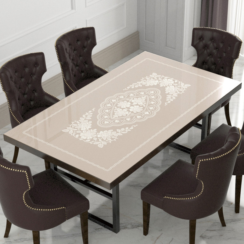 pvc soft glass table cloth waterproof and anti-wash European-style tea table cushion table cushion anti-burn and heat insulation water crystal plate modern