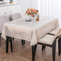 Japan imported PVC tablecloth waterproof disposable European tablecloth tablecloth tablecloth lace rectangular tablecloth home