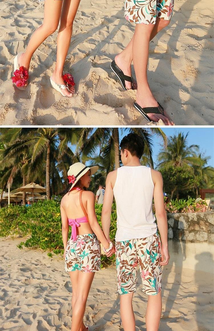 Hua Jielong vài chiếc quần đi biển cho nam và nữ khô nhanh bên bờ biển kỳ nghỉ năm chiếc quần rộng cỡ lớn quần phẳng góc bãi biển 	quần dù đi biển	