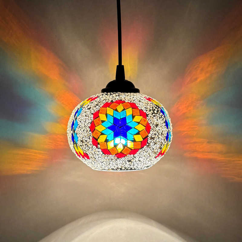 Bohemian Bedroom Bedside Lamp European-Style Corridor Balcony Lamp Bar Dining Pendant Lamp Mosaic Bar Small Pendant Lamp Bohemian Bedroom Bedside Lamp European-Style Corridor Balcony Lamp Bar Dining Pendant Lamp Mosaic Bar Small Pendant Lamp