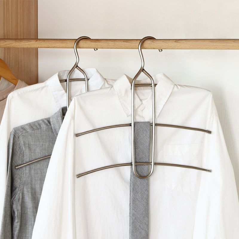 Fengquan wardrobe stainless steel creative multi-hanging storage finishing hanger Household drying rack drying rack drying rack