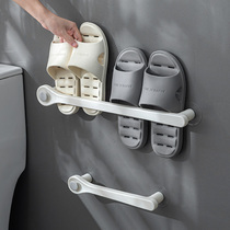 Bathroom trailer rack wall hanging wall toilet shoes storage artifact toilet toilet non-perforated shoe rack rack