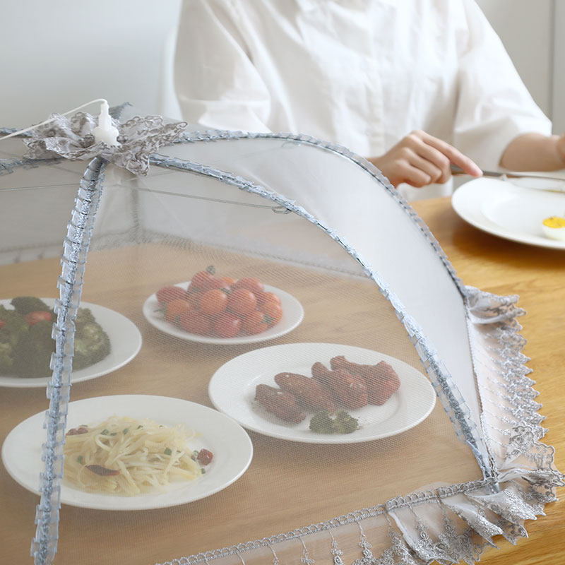 Food cover cover vegetable cover Fly-proof foldable table cover leftovers dust-proof vegetable cover Rice cover Household vegetable cover umbrella
