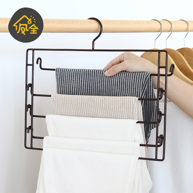 Fengquan magic pants clip Multi-layer pants shelf pants hanger Household wardrobe storage clothes rack pants hanger pants clip