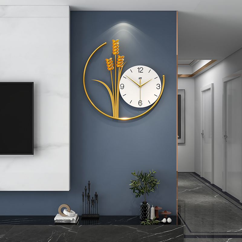 Light luxury clock wall clock living room home fashion 2021 new creative net red clock wall simple modern decoration