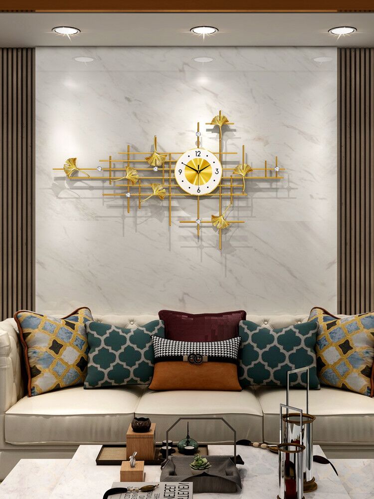 Nordic light luxury decorative clock wall clock Living room household fashion creative personality atmosphere hanging watch Art wall clock