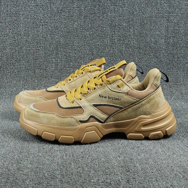 New men's shoes running shoes real leather pure leather casual sports shoes daddy shoes men's running shoes