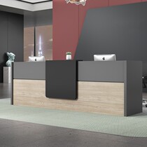Kunming Office Front Office Company Reception Desk Brief Modern Consultation Desk Plate Collection Silver Desk Welcome Bentdesk Office Furniture