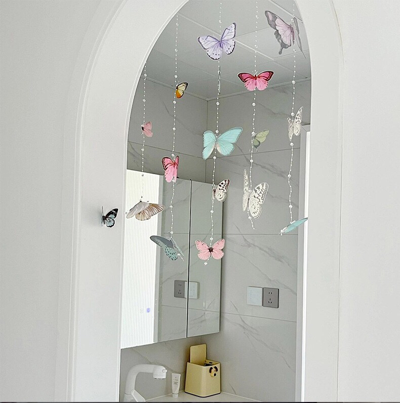 2025 New High-Quality Door Curtain Butterfly DIY Bedroom Decoration Hanging Partition Curtain with a High-End Feel and Decorative Beads