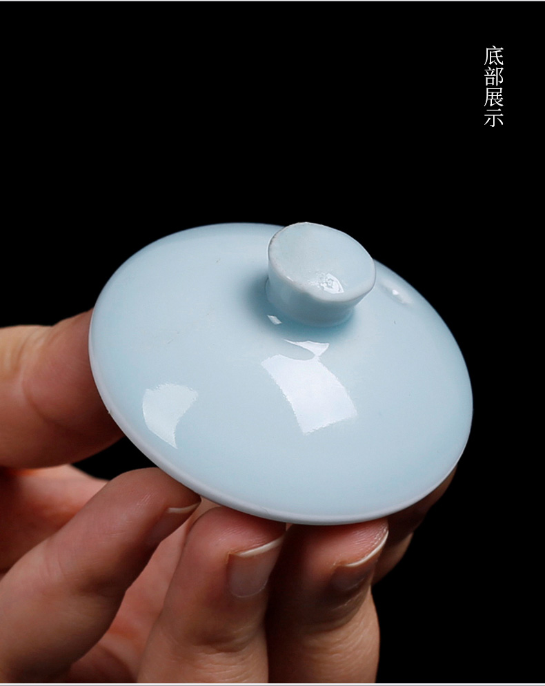 Celadon long handle side single pot of ceramic single pot of kung fu teapot contracted lotus tea home ms teapot