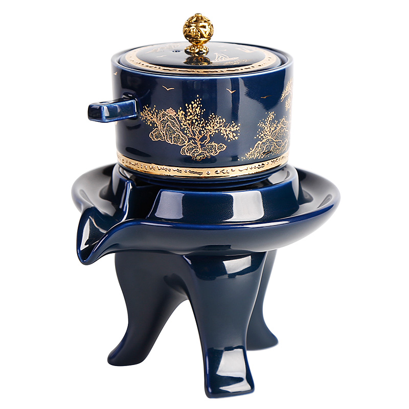 Stone ground tea set a single rotation automatic water lazy people make tea fortunes have the tea an artifact filtering teapot
