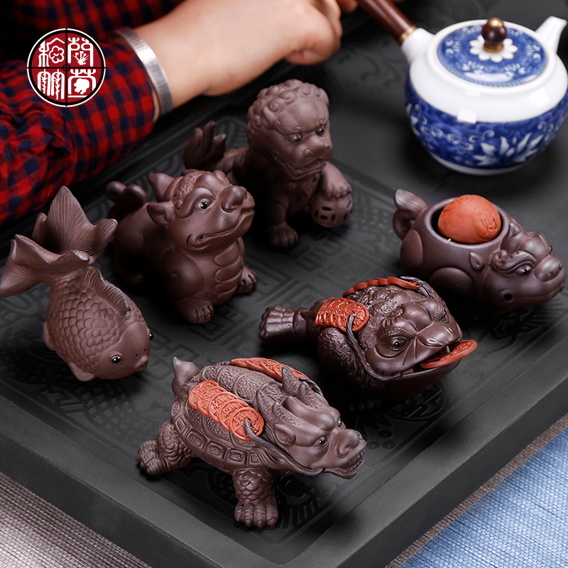 Financial resources rolling purple sand tea pet can raise creative gold toad Dragon tortoise personality boutique tea table ornaments tea ceremony