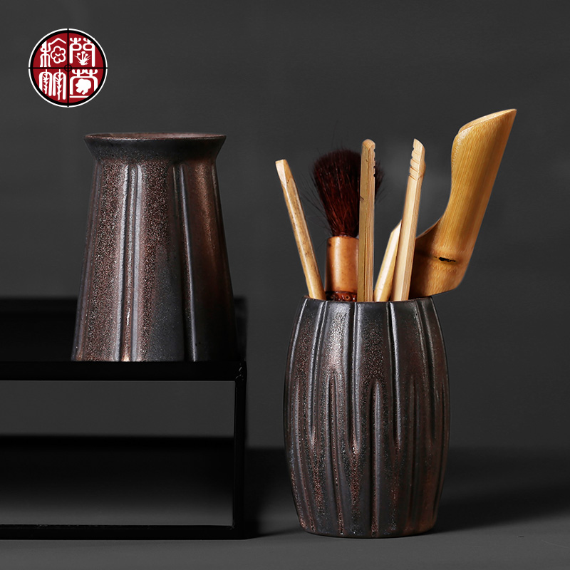 Coarse pottery rust glaze antique tea six gentleman loading of a complete set of kung fu tea accessories 6 sets with zero household combination