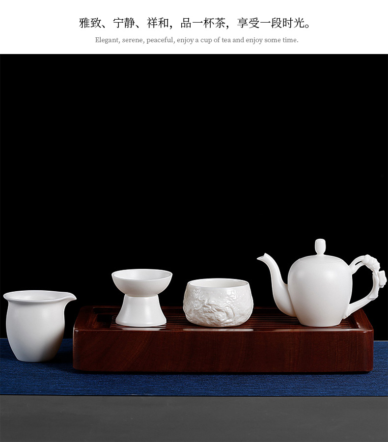 De - gen Chen, a high - white narrow beauty pot'm white porcelain ceramic teapot from pure manual element suet jade single pot