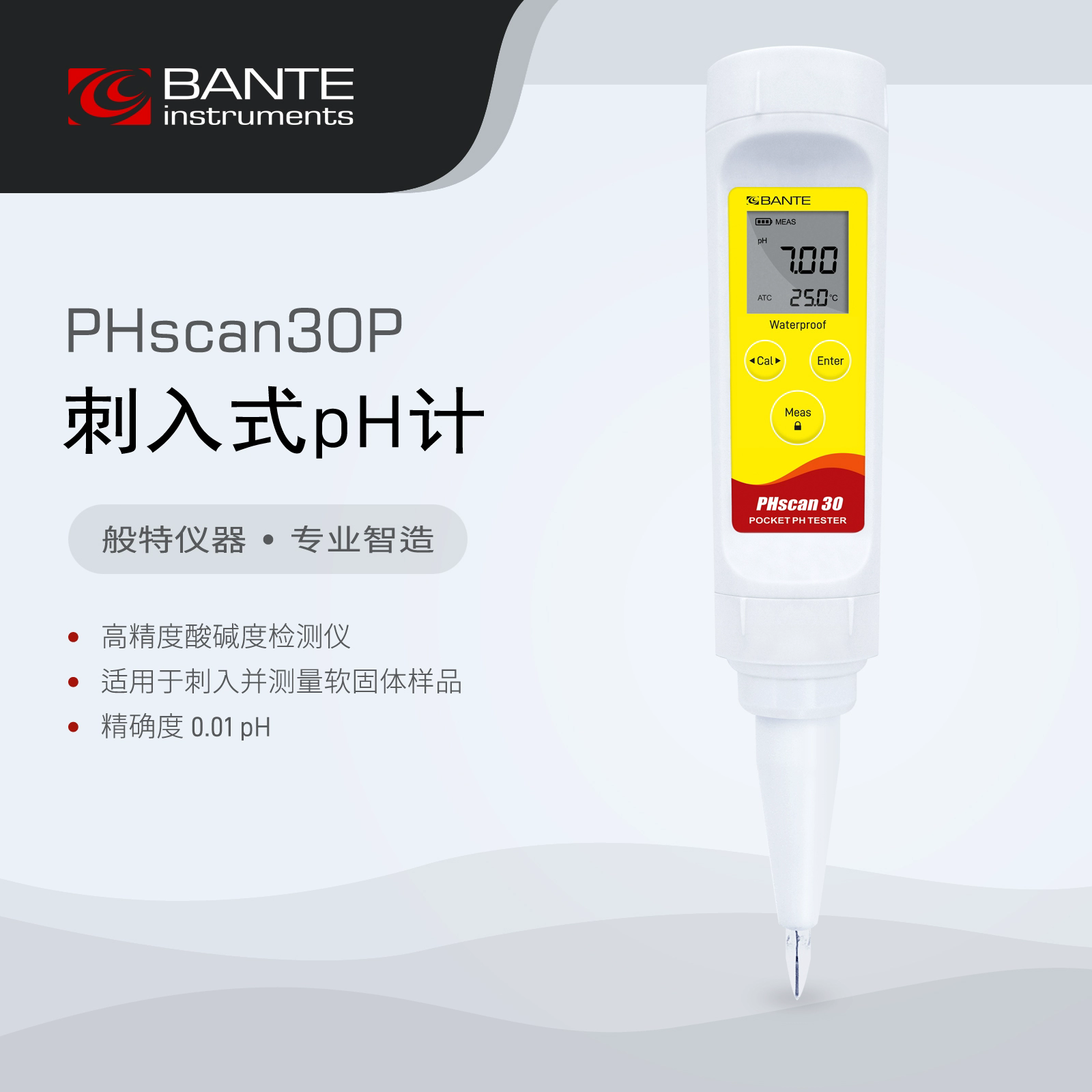 般特土壤pH计面团pH计PHscan30P笔式pH计刺入式