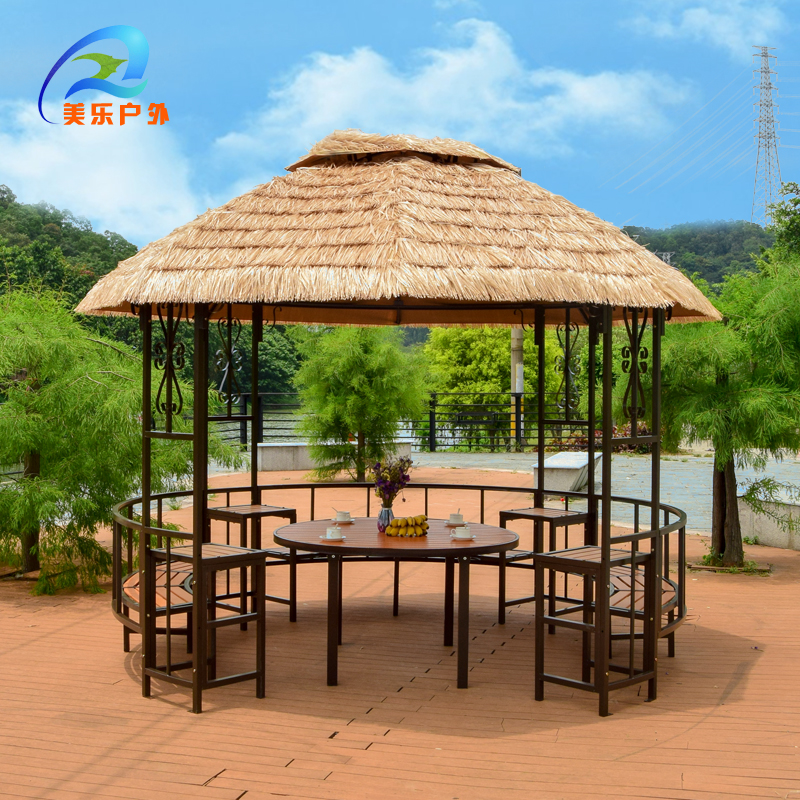 Outdoor Sun Shelter Leisure Farm Thatch Grass Mongolian Bag Tent Outdoor Patio Garden Casual Shade Rain Shed Sweatgrass House