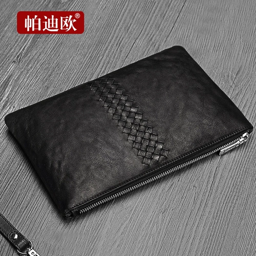 Мужская кожаная сумка с петлей на руку, маленькая сумка клатч, в корейском стиле