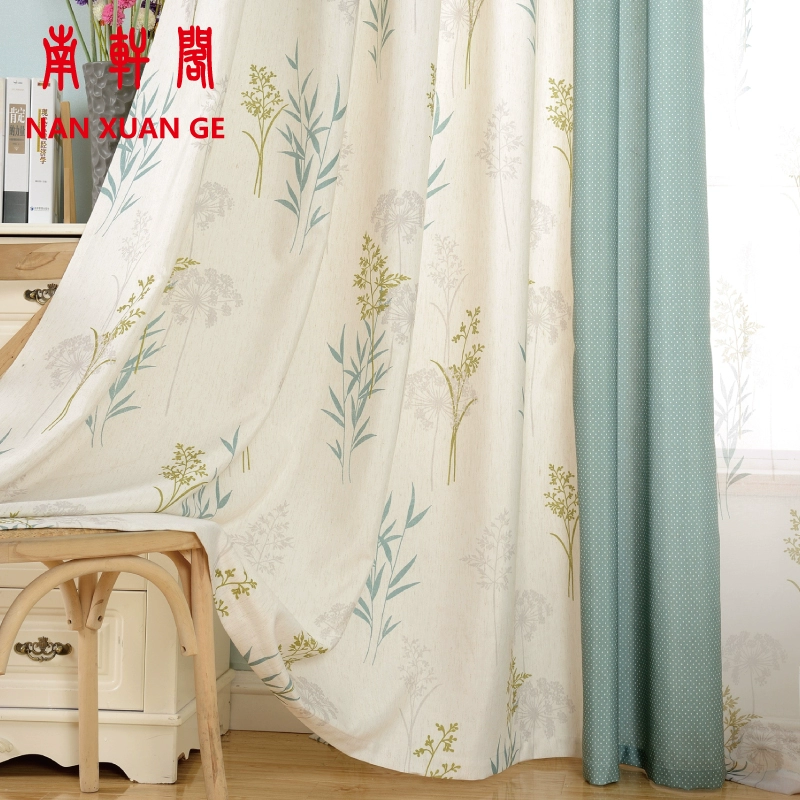 Nanxuan Pavilion Rèm vải dày phòng ngủ khâu phong cách đơn giản tùy chỉnh phòng khách cửa sổ kính suốt từ trần đến sàn đã hoàn thành rèm - Phụ kiện rèm cửa