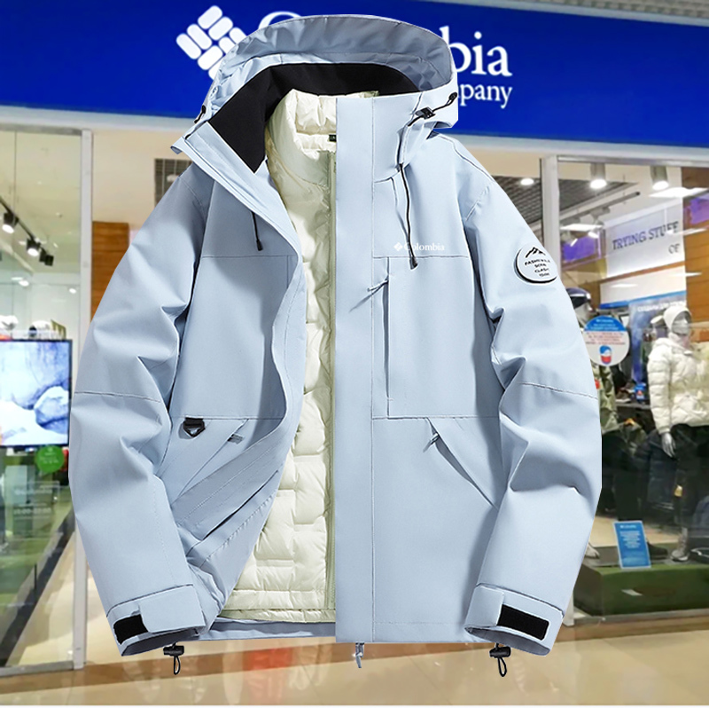 Columbia Discount down Jacket, Unisex, Three-In-One, Windproof, Waterproof, down Liner, Warm Travel Jacket Columbia Discount down Jacket, Unisex, Three-In-One, Windproof, Waterproof, down Liner, Warm Travel Jacket