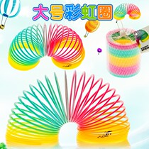 Rainbow circle childrens intellectual toys colorful spring ring colorful circle telescopic elastic circle magic circle kindergarten wholesale