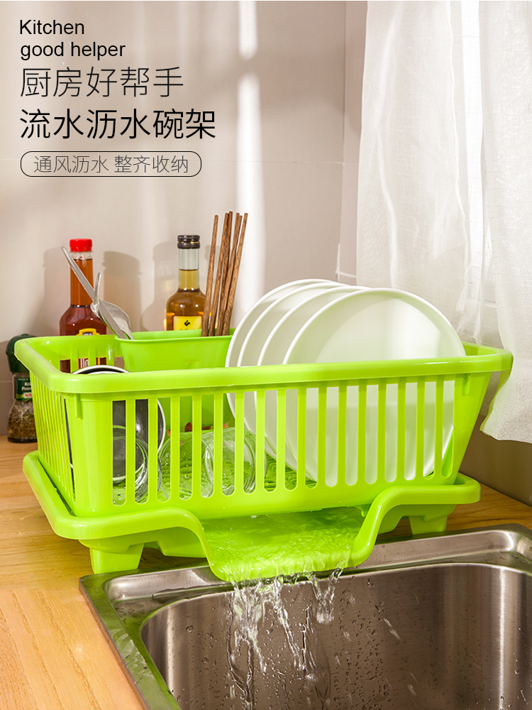 Dish rack drain large bowl rack 2 layers home kitchen drain bowl rack drying bowl rack filter kitchen plastic drying bowl rack chopsticks