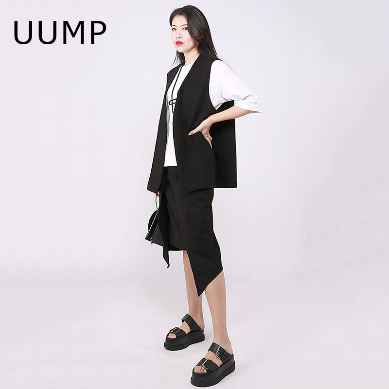 UUMP2020 mùa hè trang phục mới V-cổ vest màu loose-fitting lớn mã mỏng ngựa thường cardigan out-of-the-top box