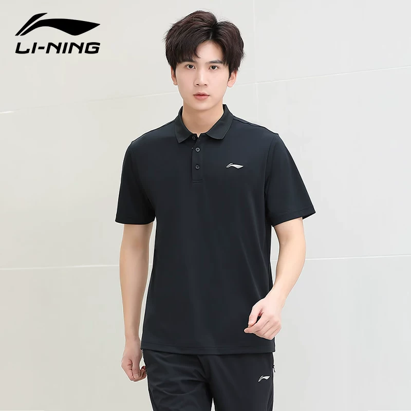 Спортивное поло Li Ning, мужская летняя футболка-футболка с быстрой сухостью для зала