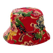 Femme chapeau de pêcheur femme chapeau bleu imprimé toile chapeau grand vieux tissu de fleurs couleur crème solaire écran solaire pour le mâle de lété