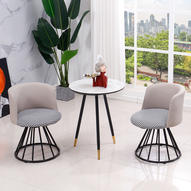 Nordic negotiation rotating balcony small table and chair net red creative light luxury simple bedroom small apartment leisure three-piece suit