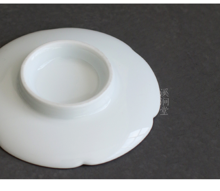 Vỏ bát lớn bằng gốm Kung Fu bộ tách trà chén bát Jingdezhen bóng celadon chạm khắc ba mảnh bìa cốc - Trà sứ bộ ấm trà cối xay