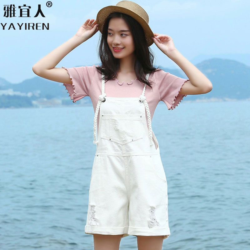 Age-reduced jeans with shorts female loose 2019 new skinny and cute little guy broad leg conjunction shorts