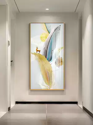 Introductory porch decorative painting vertical corridor end aisle mural painting Nordic living room modern simple fantasy hanging painting