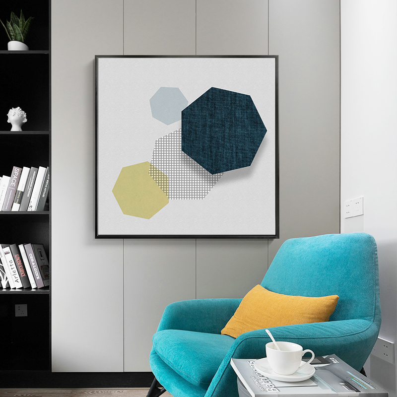 Simply modern square Nordic living room sofa background wall decorated bedroom hanging-painted restaurant porch murals