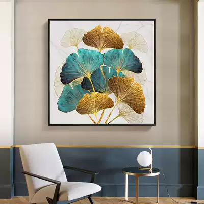 Modern simple hanging painting background wall dining room living room decoration painting ginkgo leaf square corridor porch decorative mural