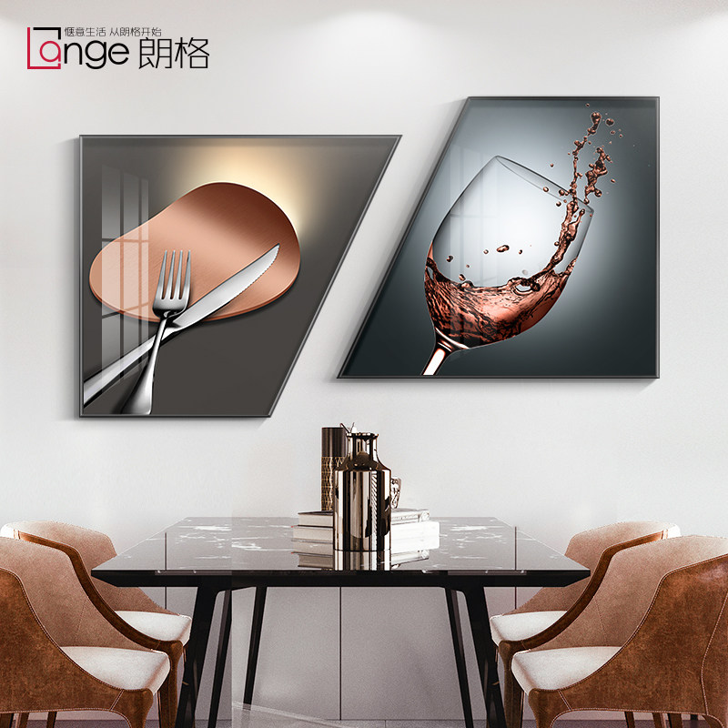 Modern minimalist creative dining room decorative painting Nordic luxury living room wall sofa background wall hanging painting table mural