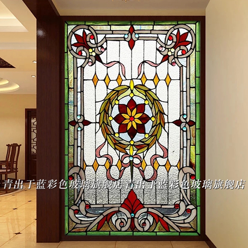 Chinese imperial vani classical art church stained glass ceiling door and window ceiling porch partition wall ordering