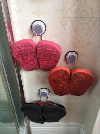 DeHUB strong suction cup hook Creative double hook Slipper hook Hanging slipper hook Bathroom punch-free hook