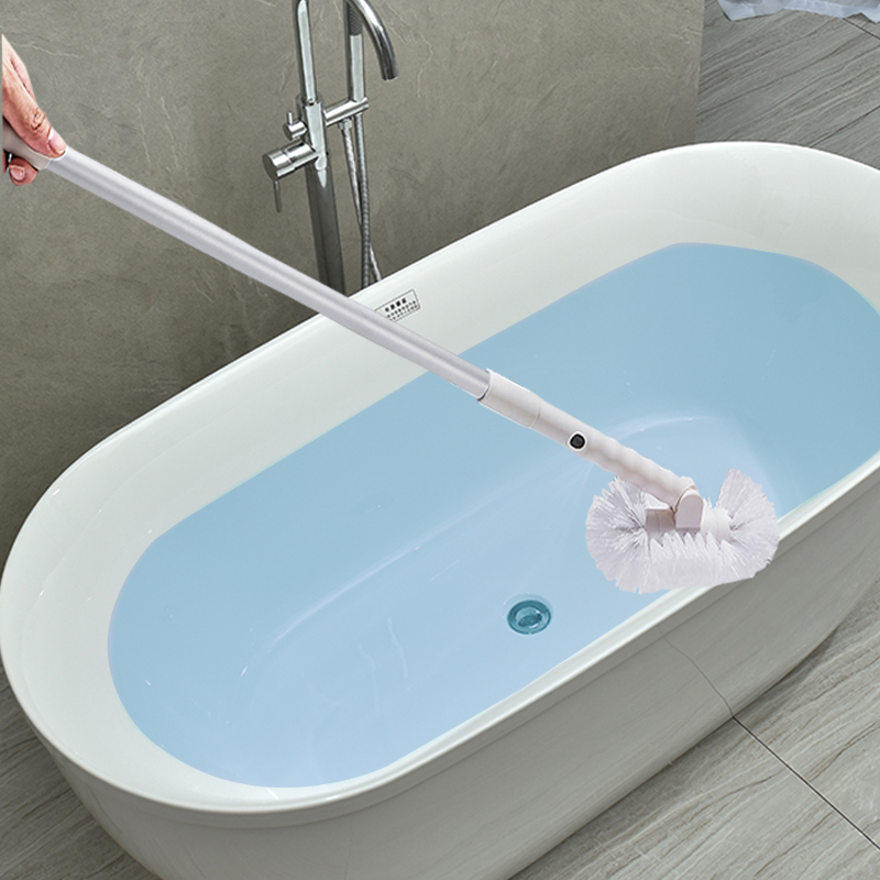 Bathtub Brush with Long Handle, Cleaning Brush, Tub Brush with No Dead Ends, Round Head, Extendable and Long Handle, Bathroom Tool