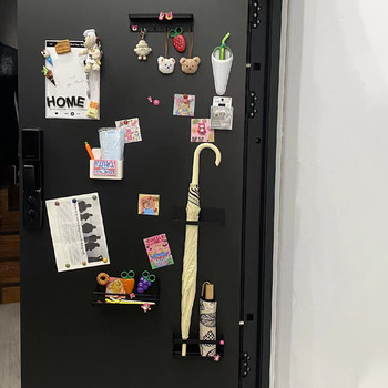 Magnetic absorption umbrella key behind hole-free security door