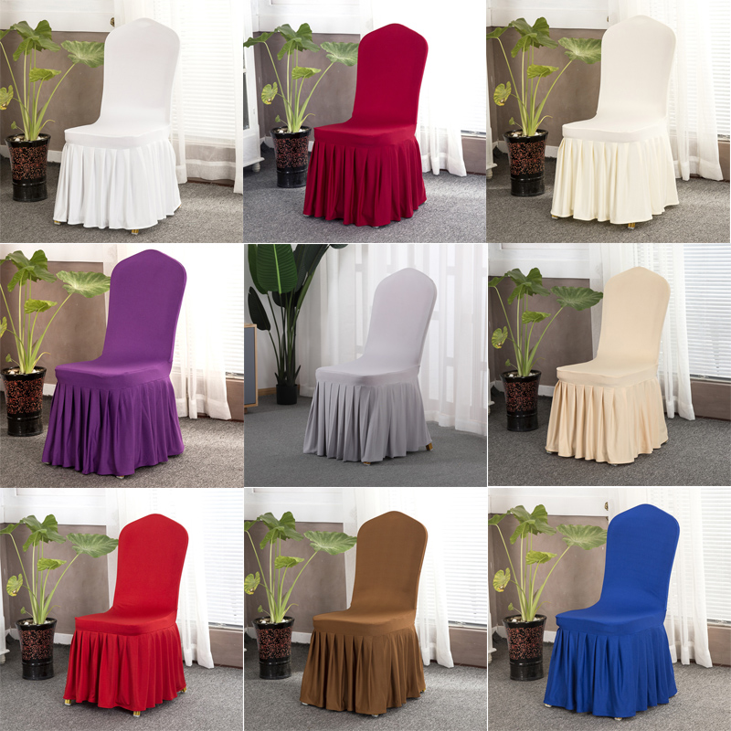 Hotel chair set for hotel dining chair cover Home Wedding Banquet Elastic Stool Cover Wholesale Seat Cover