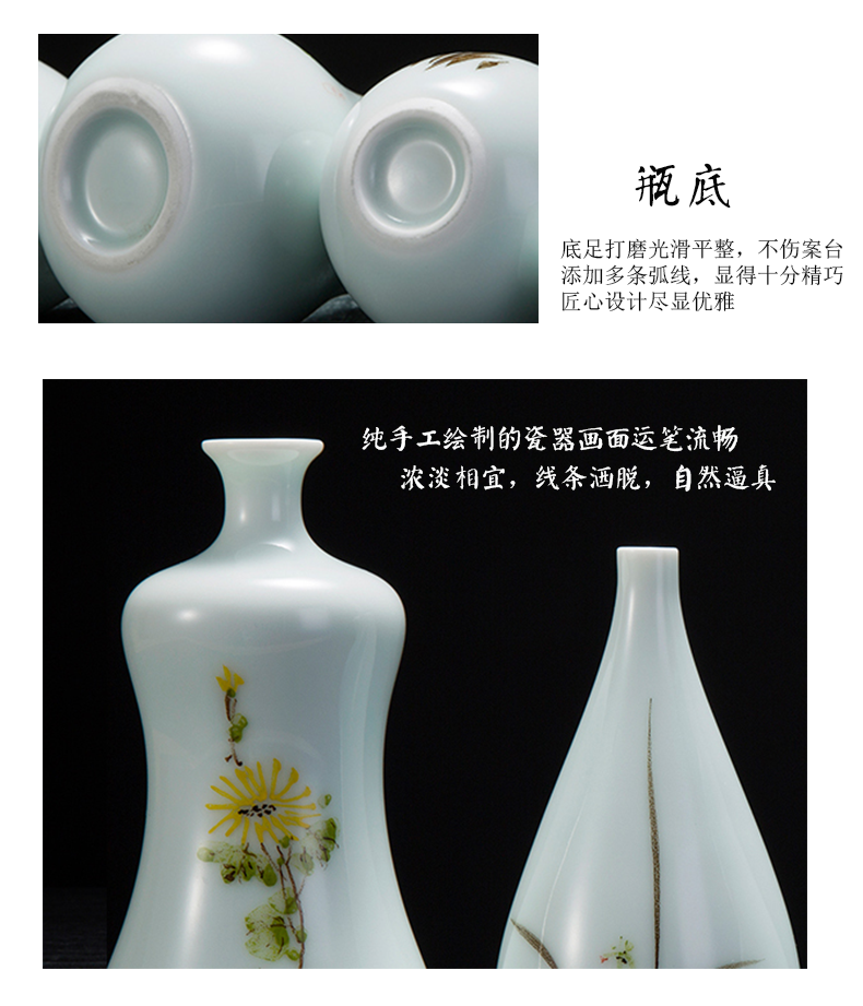 Jingdezhen hand - made ceramic floret bottle of new Chinese style living room TV cabinet simulation flowers, flower arrangement, household adornment furnishing articles