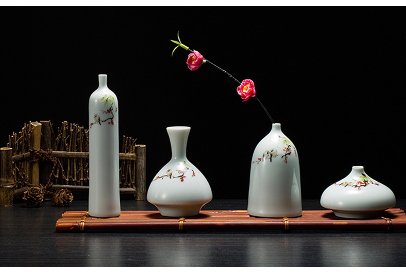 Jingdezhen hand - made ceramic floret bottle of new Chinese style living room TV cabinet simulation flowers, flower arrangement, household adornment furnishing articles