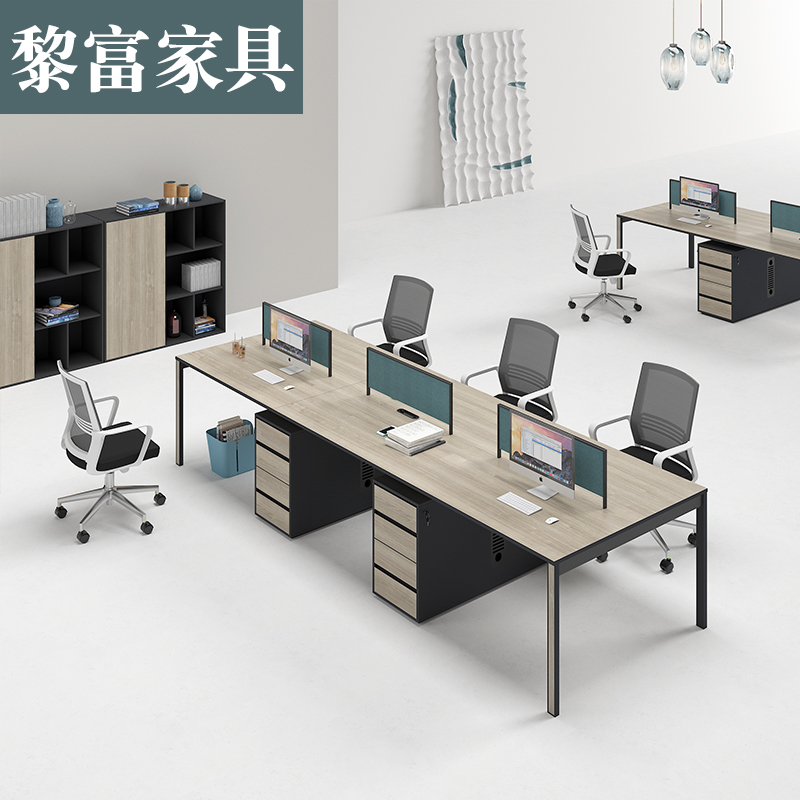 Minima Modern Desk Chair Composition Staff Desk Screen Work Position 4 People Position Desk Chair