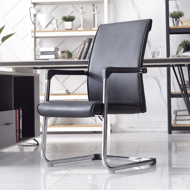 Office chair Home Computer Chair Steel Conference Chair Brief guest leather chair Chess Mahjong Chair Bow-shaped Chair