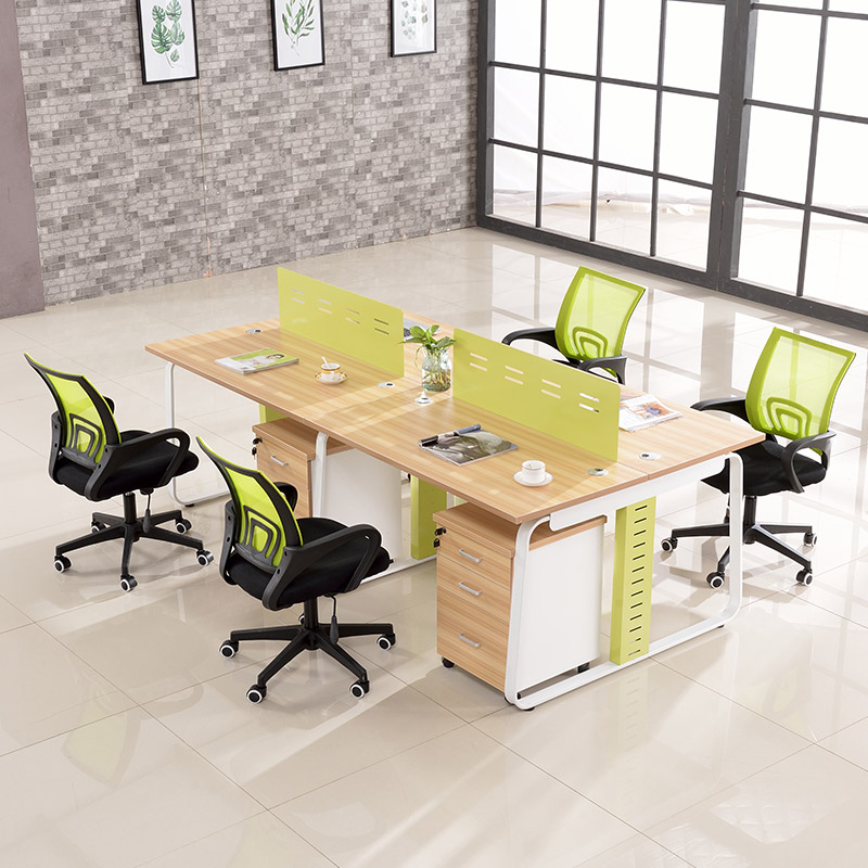 Shanghai's new no-Le-rich furniture desk-four-place combination staff station desk chair and table and chairs brief modern