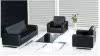 Shanghai office furniture leather office sofa modern minimalist stainless steel guests receive sofa combinations