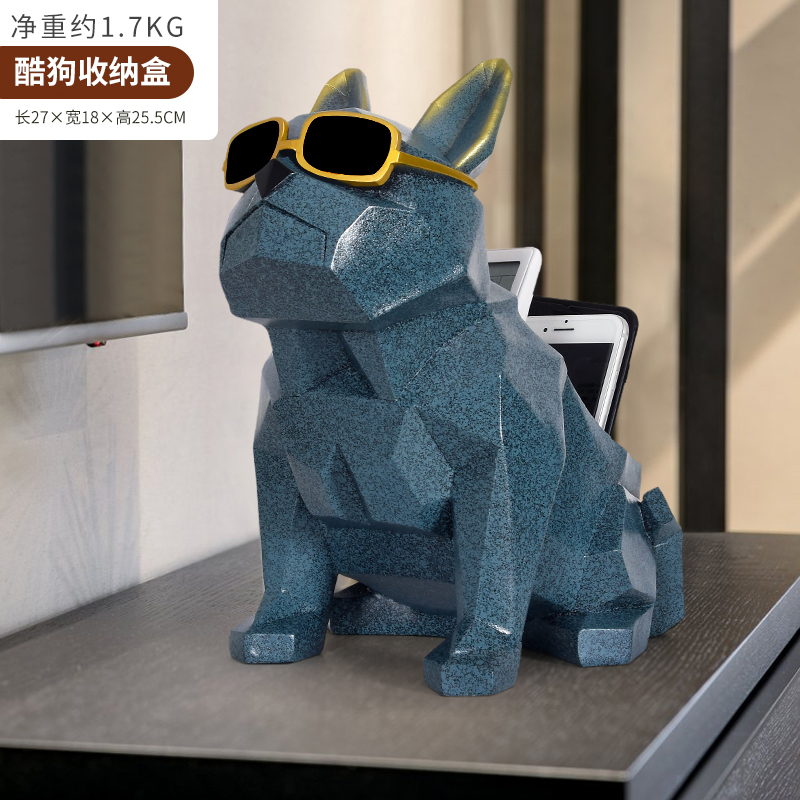 Xr-215 & Blue Gold Storage Doga new house Ornaments new home Housewarming New house decorate Gift giving friendship Northern Europe a living room originality modern house-moving gift practical